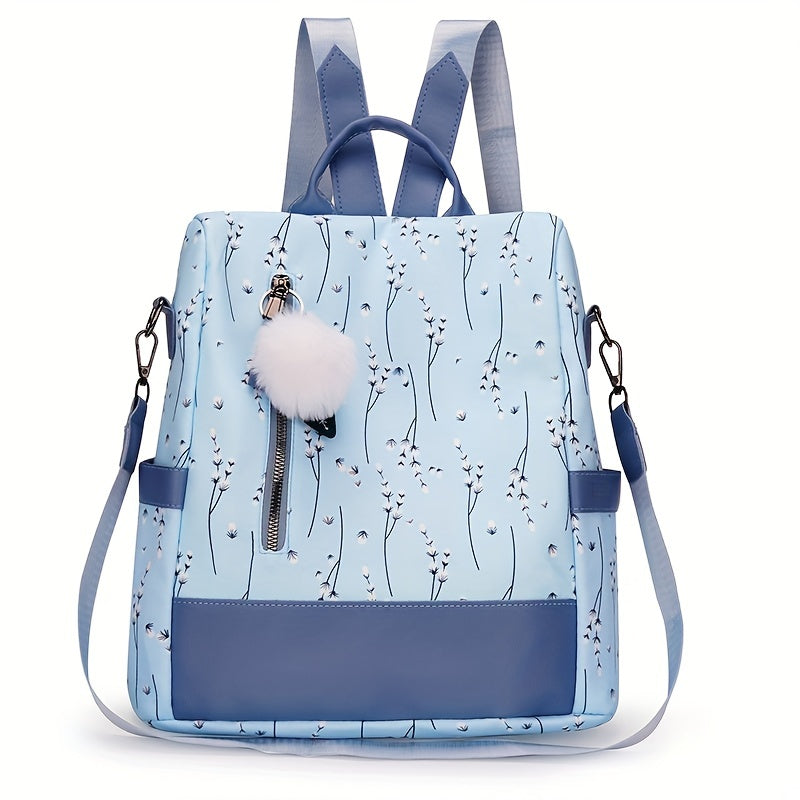 Backpack Purse For Women - Floral Print Shoulder Bag - School Bag