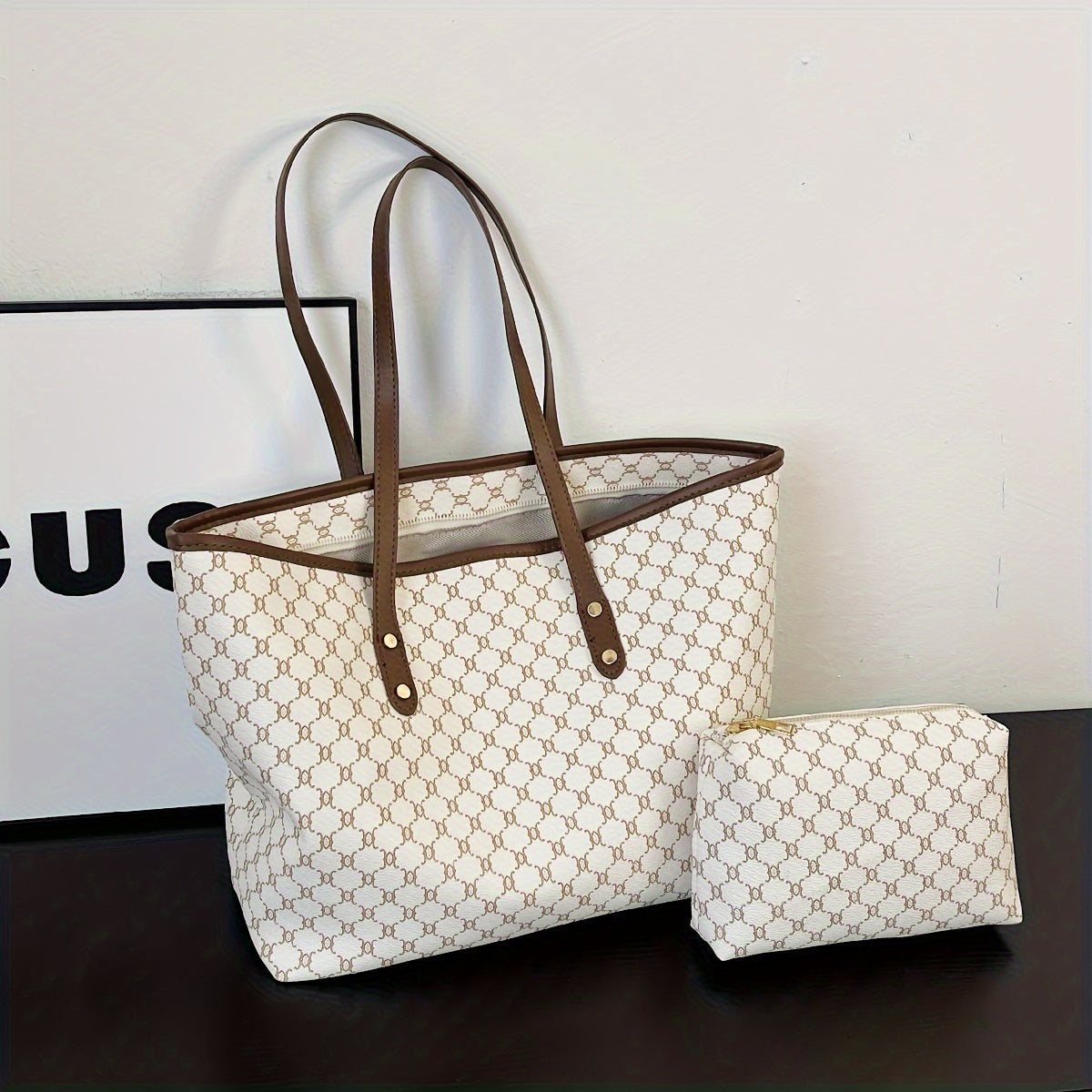 Women's Vintage Pattern Tote Bag, Large Capacity Shoulder Bag, Stylish Bag For Work