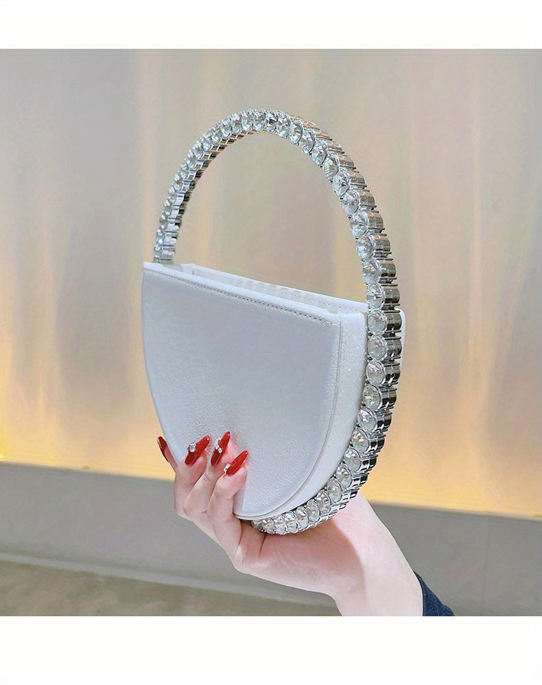 Leather Lining, Solid Color, Elegant Party Prom Wedding Handbag for Women - Trendy and Chic Evening Purse