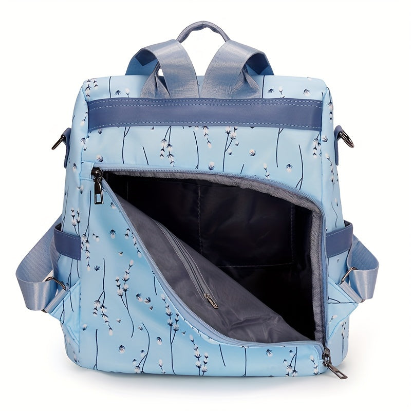 Backpack Purse For Women - Floral Print Shoulder Bag - School Bag