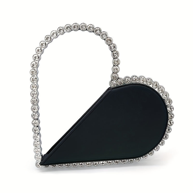 Mini Heart Shape Women's Elegant Evening Bag, Trendy Clutch Purse for Party Prom and Wedding