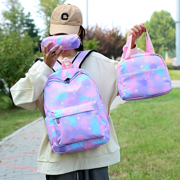 Backpack - Spacious School Bag with Insulated Lunch Box, Pencil Case, and Multiple Compartments for Organized
