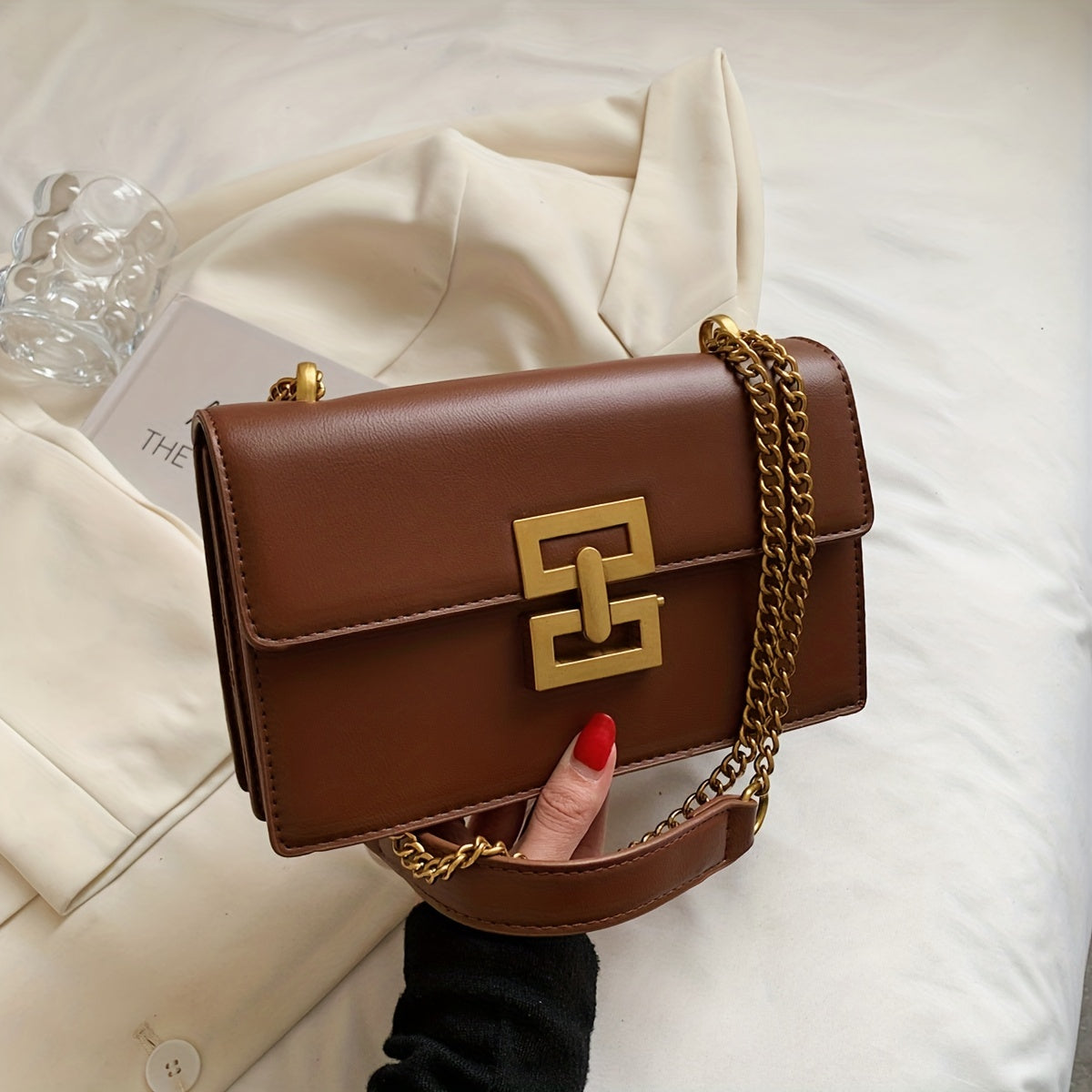 Women's Leather Crossbody - Square PU Bag for All Occasions