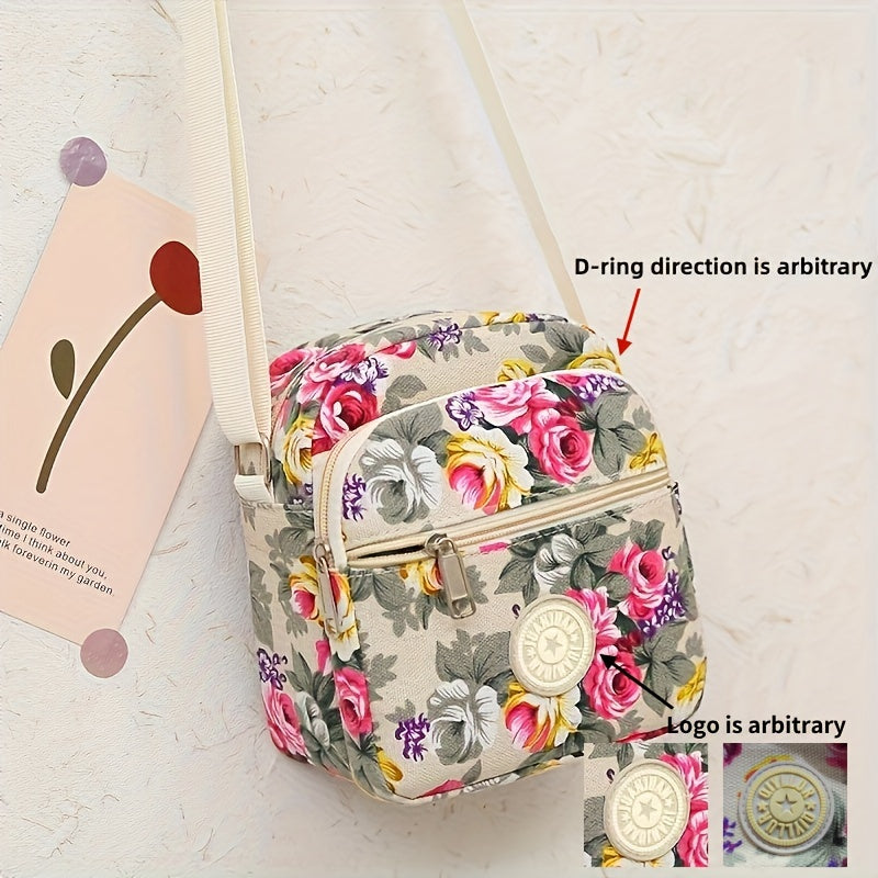 [Crossbody Bag] Soft-Sided Printed Crossbody Bag, Mini Shoulder Bag with Texture for Casual Use