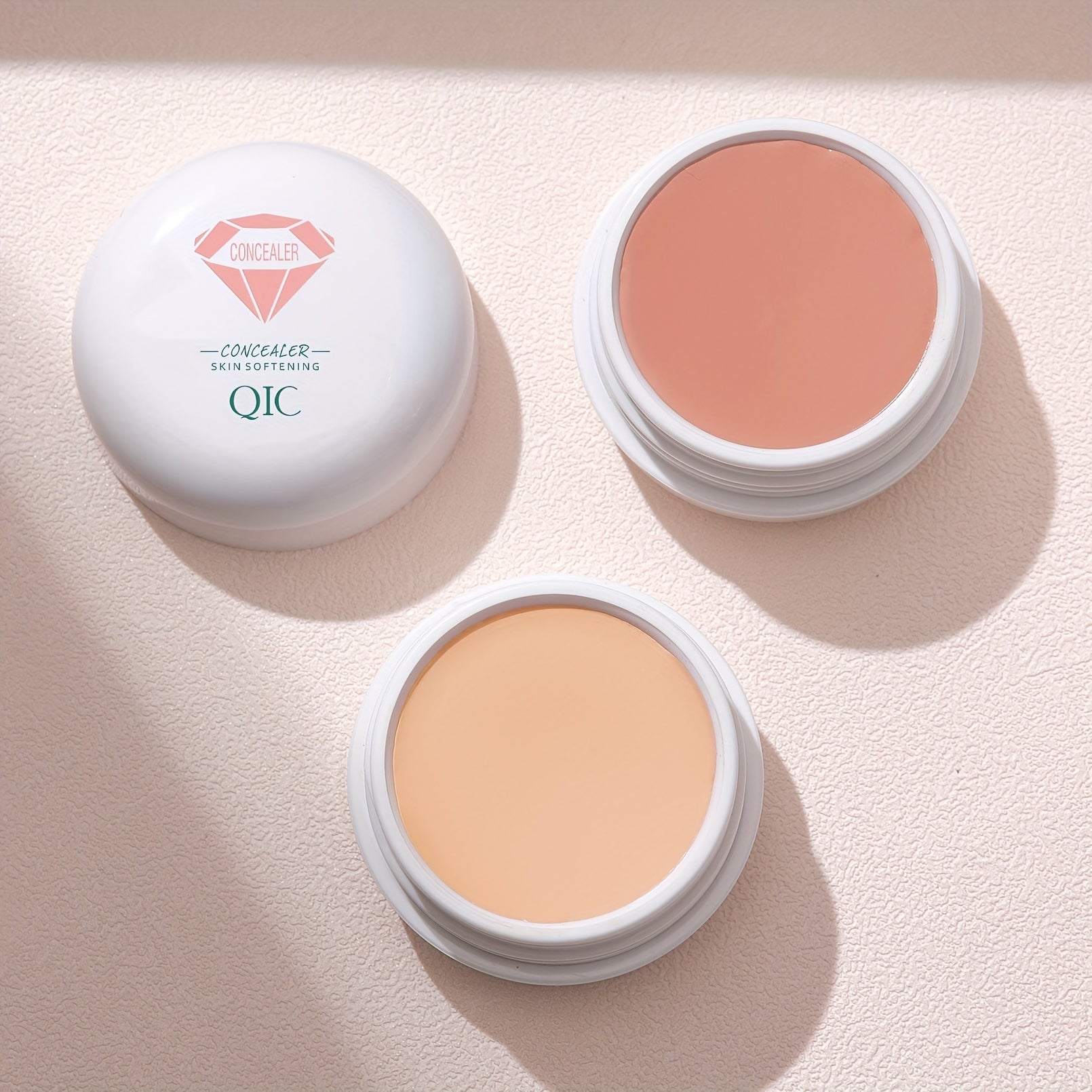 QIC Full Coverage Concealer & Foundation - Matte Finish, Natural Coverage for Dark Circles, Blemishes, & Contouring, Non-Cakey Formula, All Light Beige Types, Plant-Based Squalane, 1fl.oz, Beauty Product, Sleek Packaging, Smo