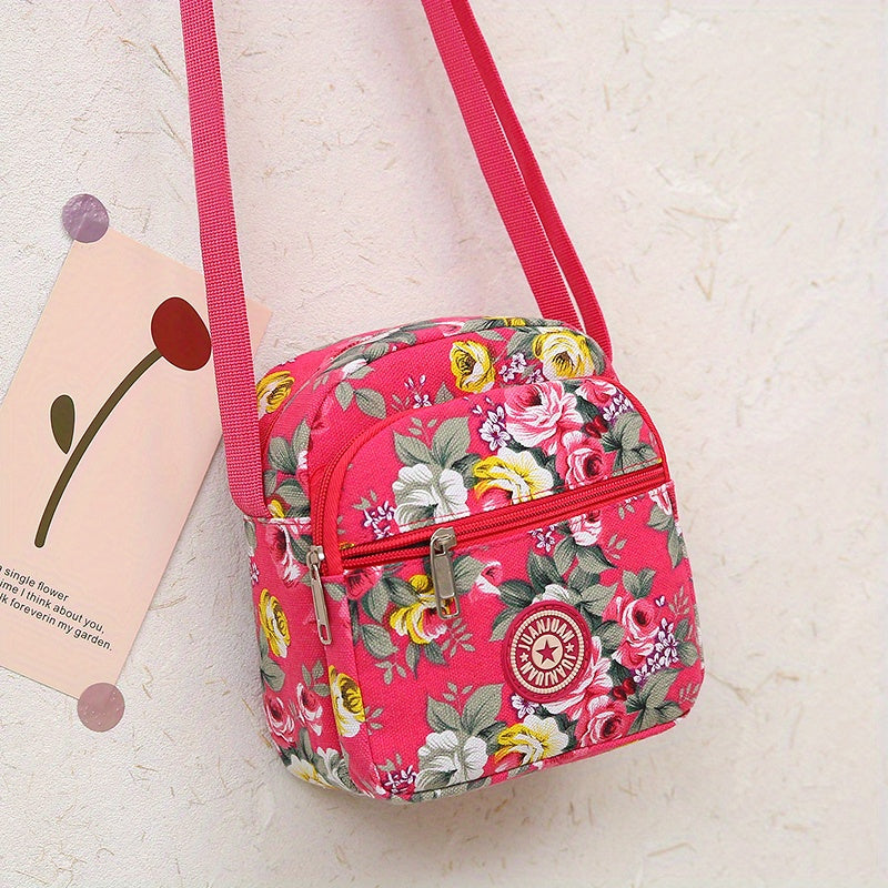 [Crossbody Bag] Soft-Sided Printed Crossbody Bag, Mini Shoulder Bag with Texture for Casual Use