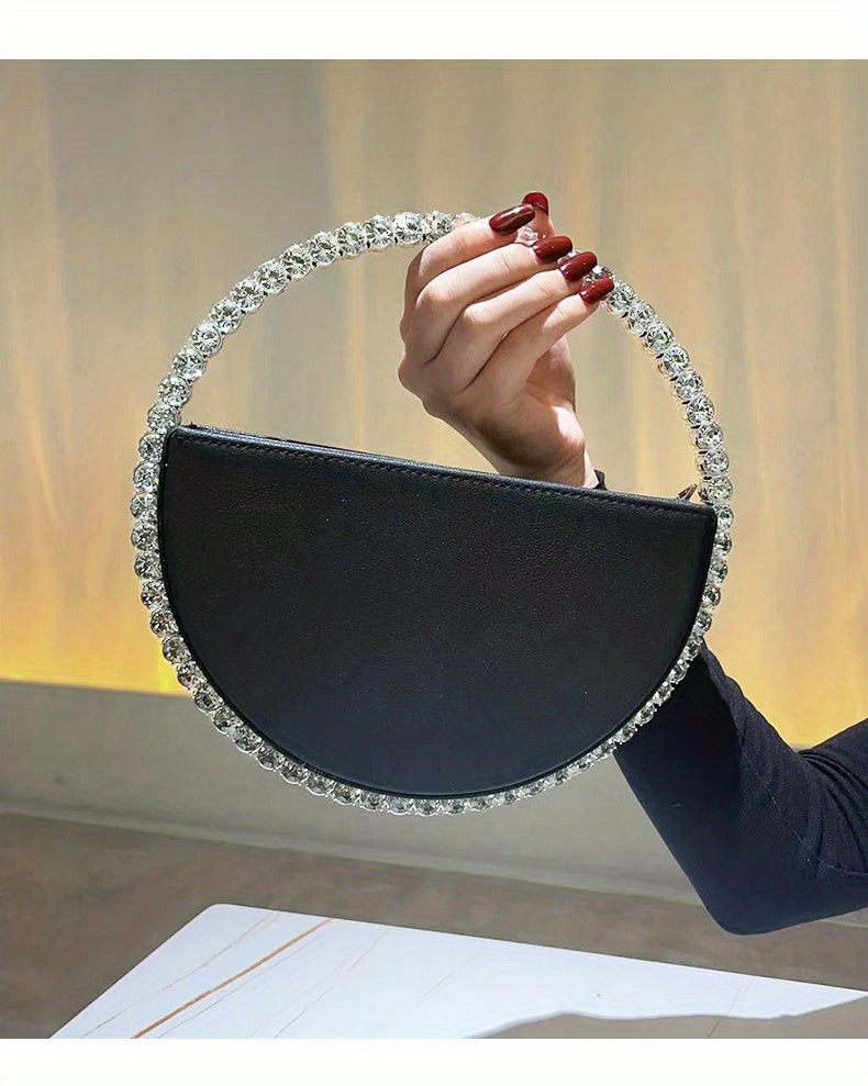 Leather Lining, Solid Color, Elegant Party Prom Wedding Handbag for Women - Trendy and Chic Evening Purse