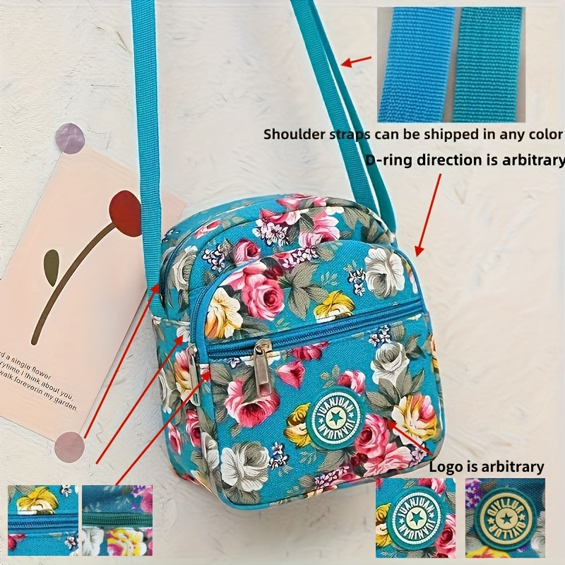 [Crossbody Bag] Soft-Sided Printed Crossbody Bag, Mini Shoulder Bag with Texture for Casual Use