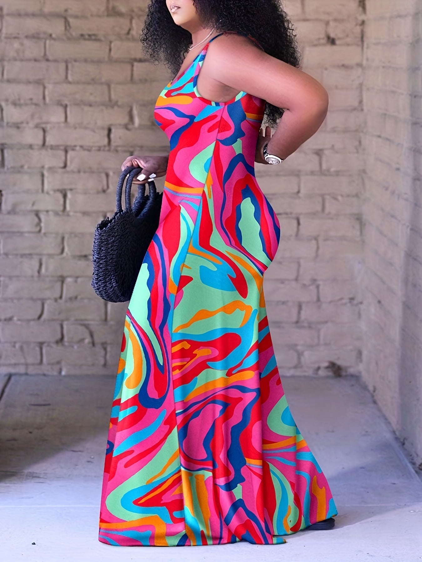 Romantic Baroque Floral Jumpsuit - Bohemian Chic Crew Neck Sleeveless - Wide Leg Womens Fashion Must-Have