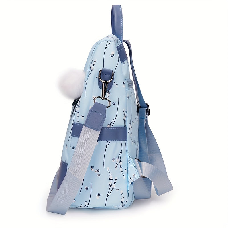 Backpack Purse For Women - Floral Print Shoulder Bag - School Bag