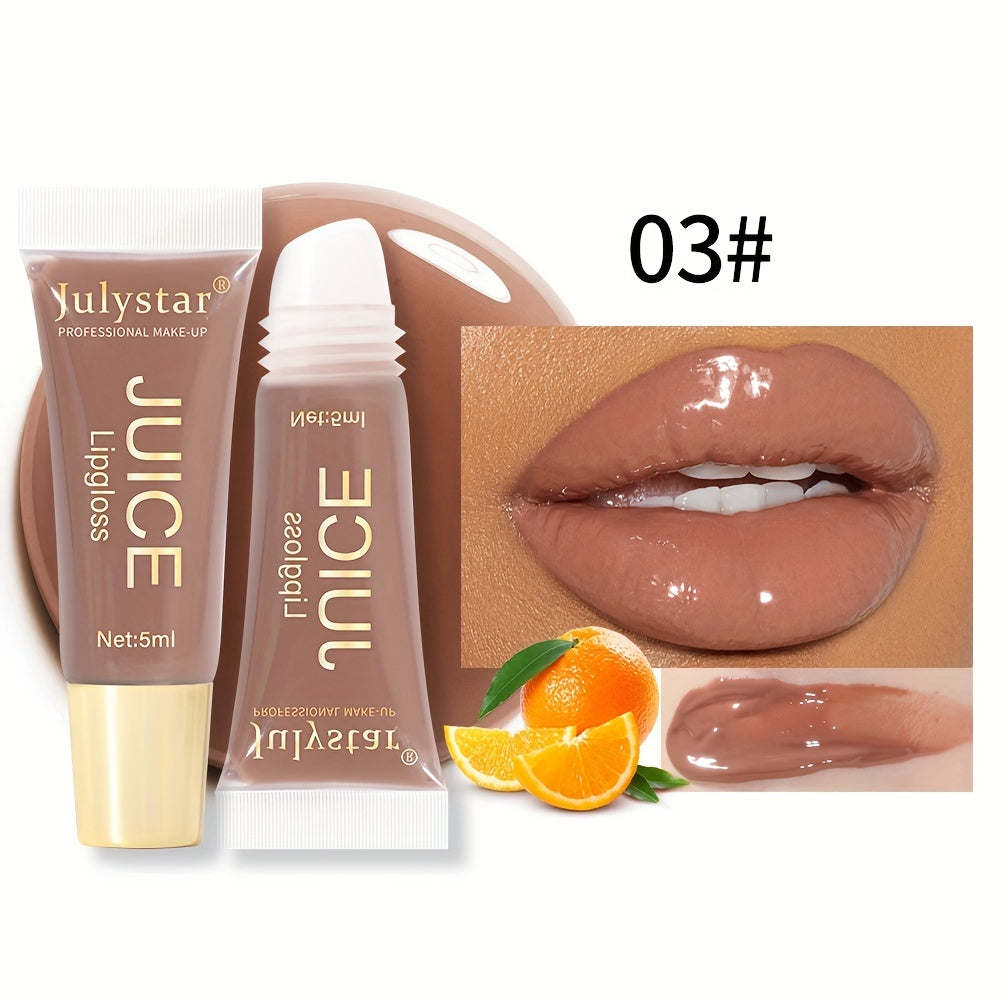 [Natural Lip Oil] Long-lasting Moisturizing Mirror Lip Oil | Beauty Natural Fruit Flavor Pouty Lip Moisturizing Water Gloss Lipstick