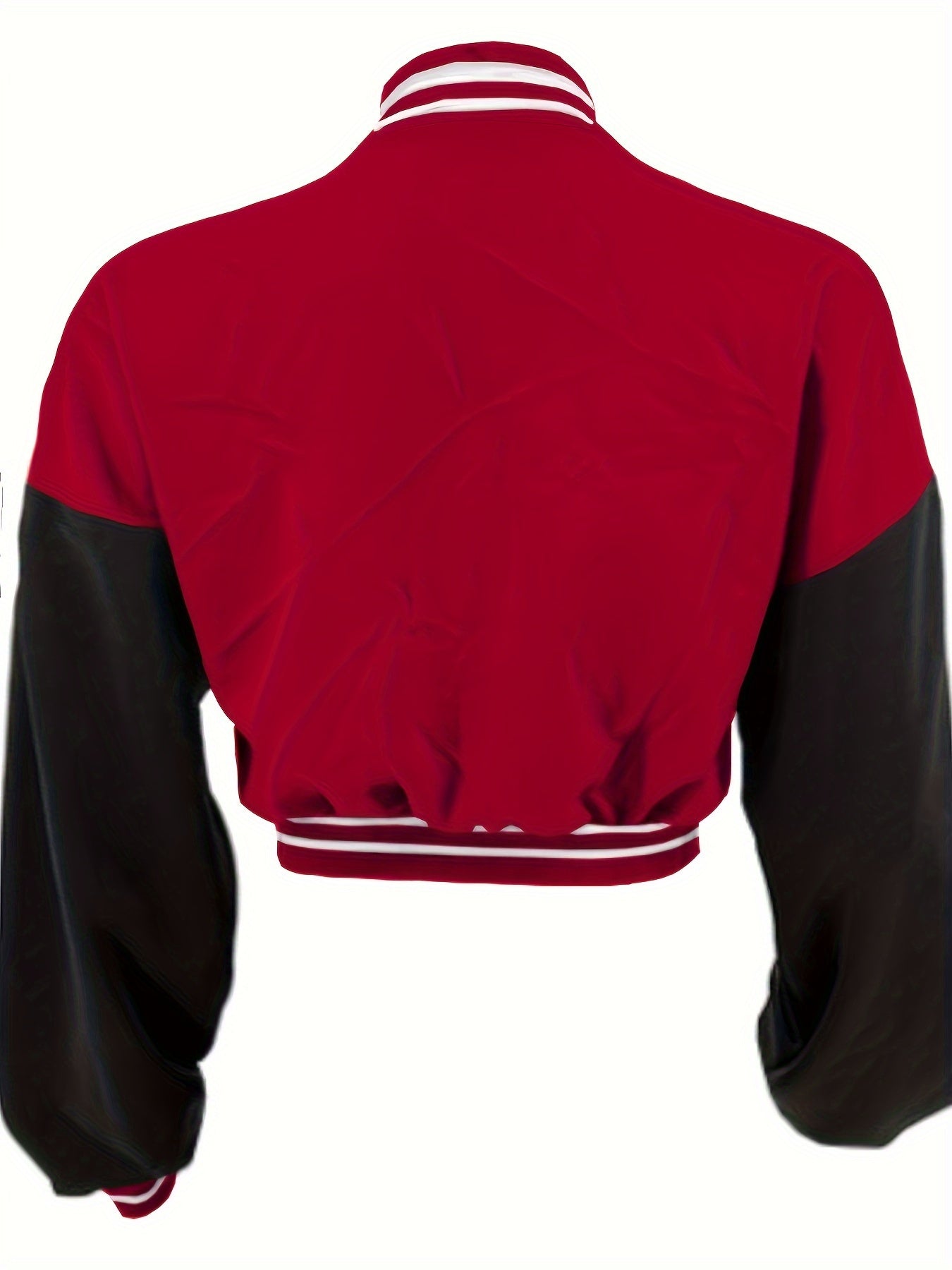 Patchwork Preppy Style Jacket Women, Autumn Crop Tops Classic Baseball Uniform