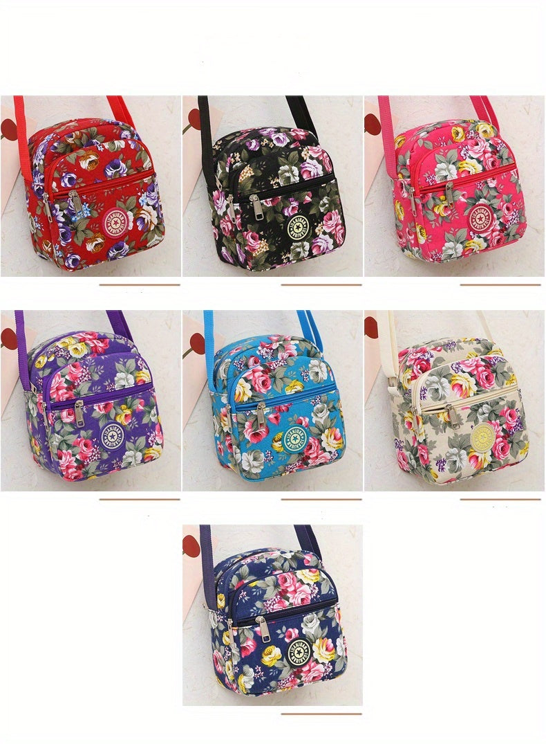 [Crossbody Bag] Soft-Sided Printed Crossbody Bag, Mini Shoulder Bag with Texture for Casual Use