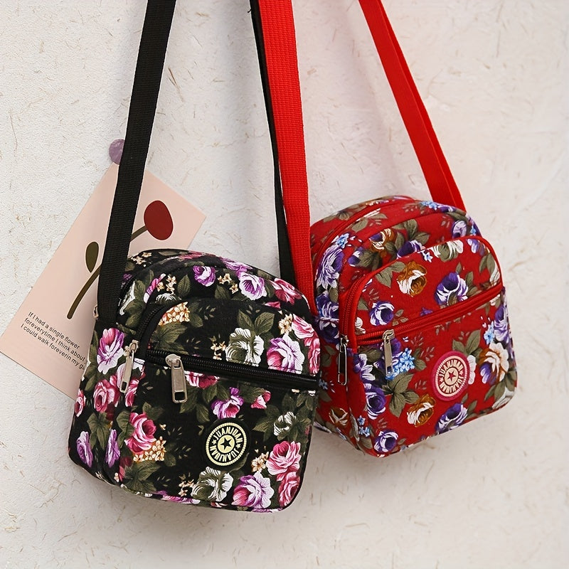 [Crossbody Bag] Soft-Sided Printed Crossbody Bag, Mini Shoulder Bag with Texture for Casual Use