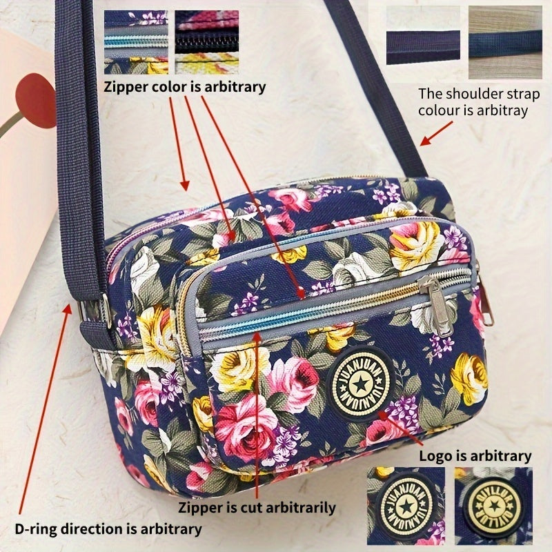 [Crossbody Bag] Soft-Sided Printed Crossbody Bag, Mini Shoulder Bag with Texture for Casual Use