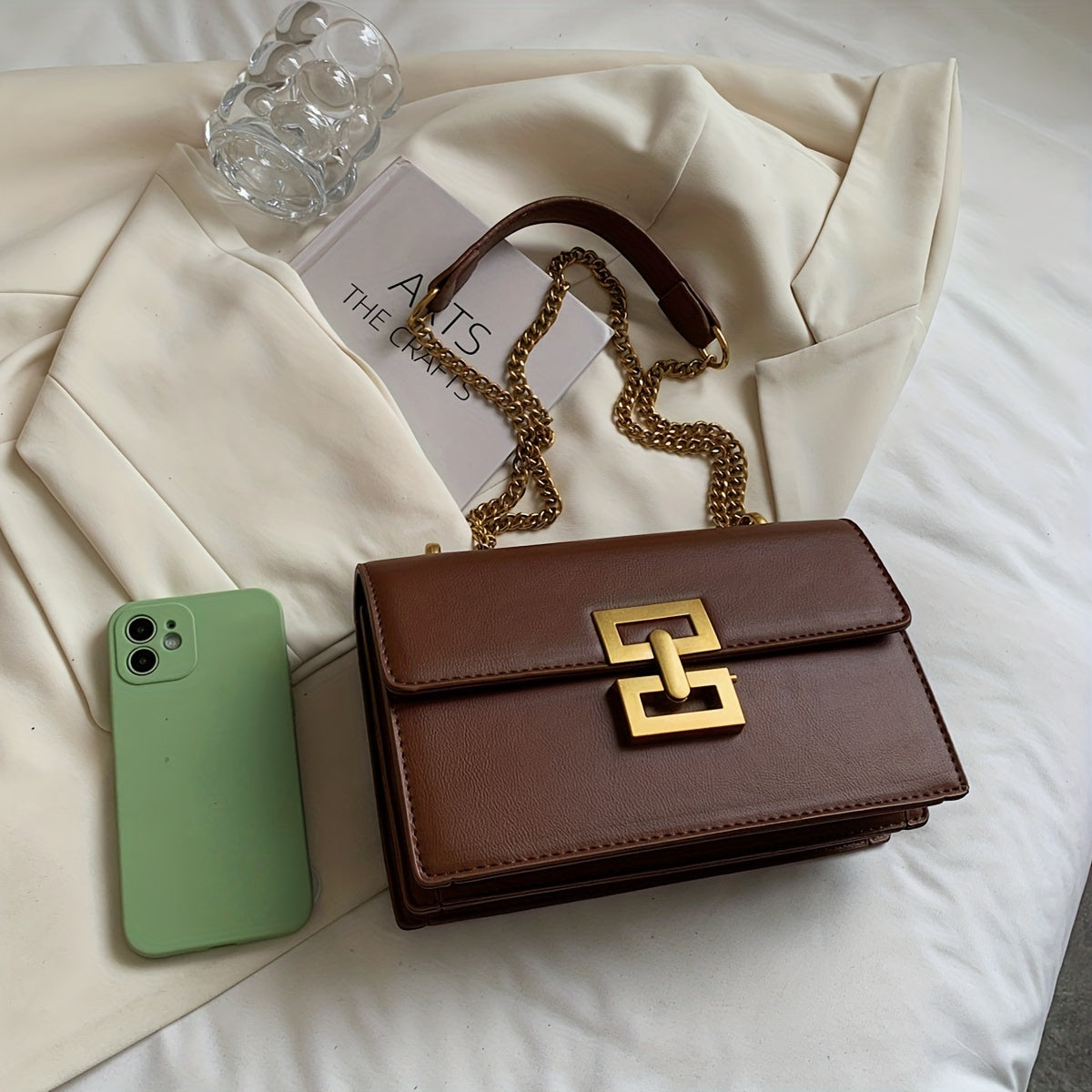 Women's Leather Crossbody - Square PU Bag for All Occasions