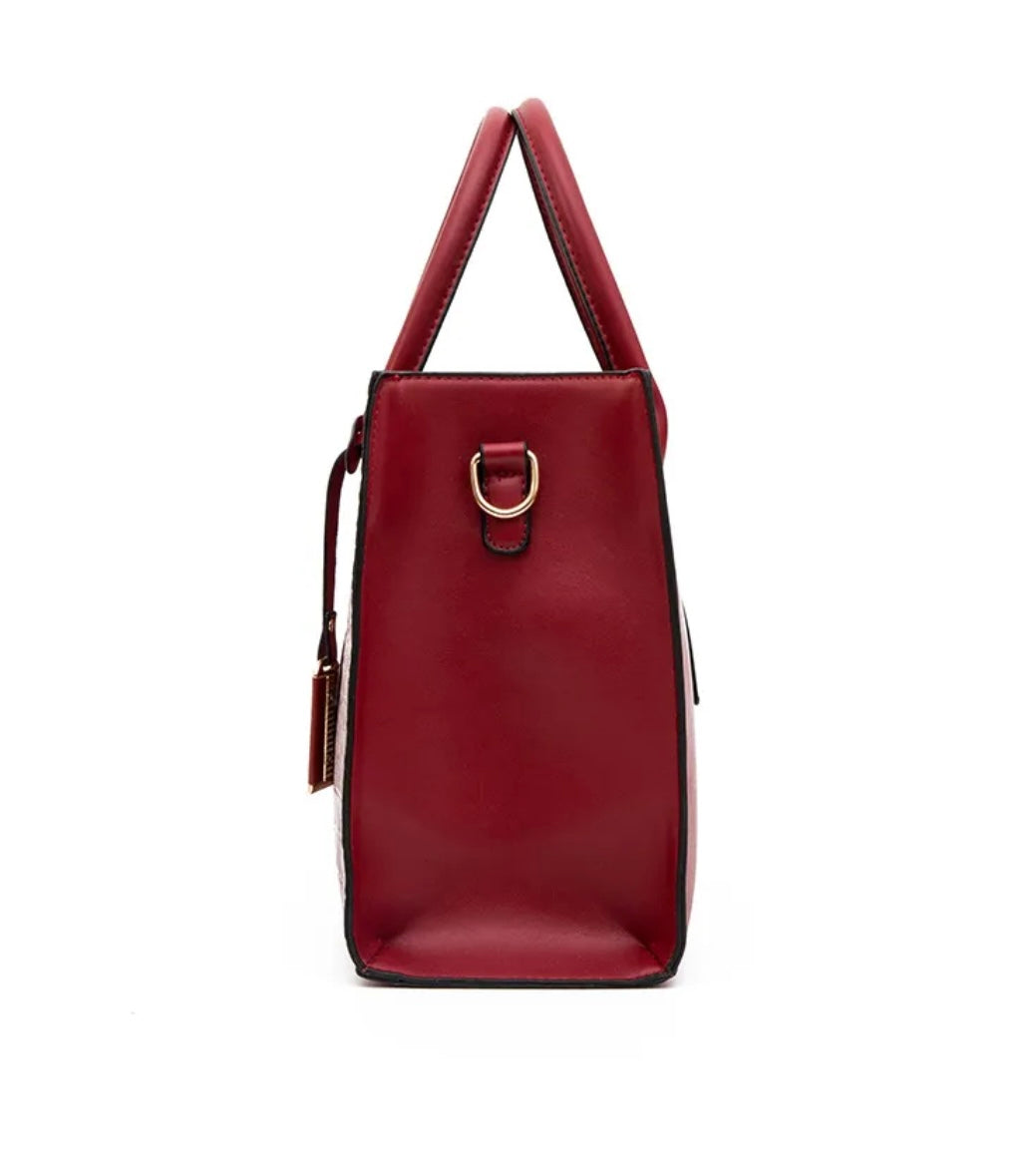Women’s Crocodile Embossed Handbag Set – Elegant Tote, Shoulder Bag & Wallet