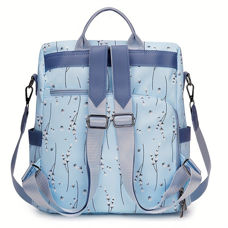 Backpack Purse For Women - Floral Print Shoulder Bag - School Bag