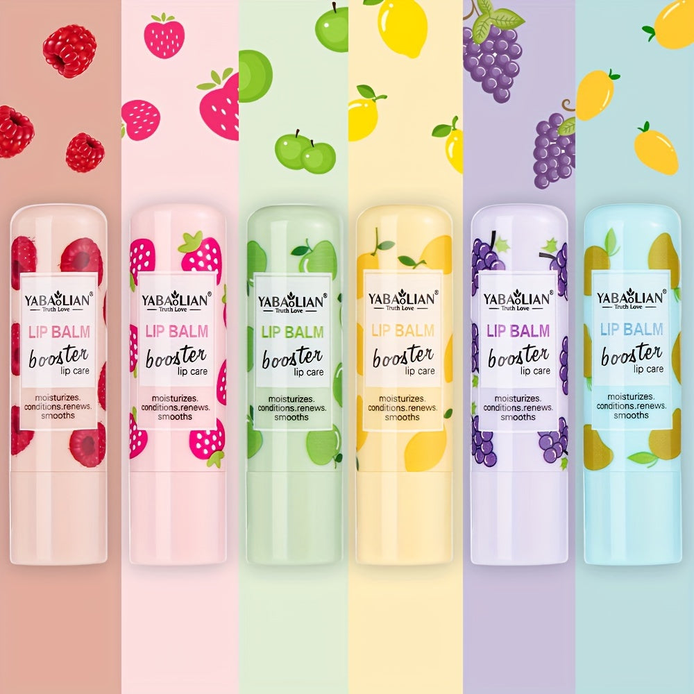 Moisturizing Lip Balm, 6 Fruit Flavors