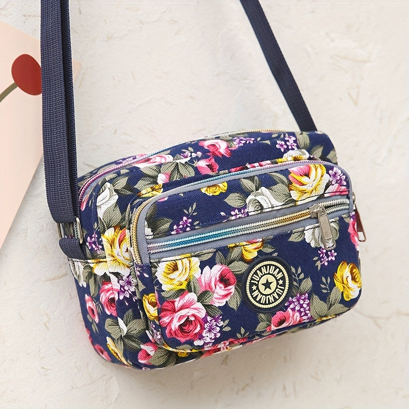 [Crossbody Bag] Soft-Sided Printed Crossbody Bag, Mini Shoulder Bag with Texture for Casual Use