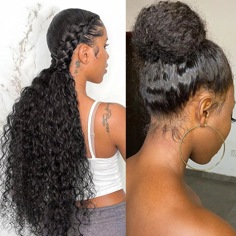 250 Density Invisible Strap 360 Full Hd Glueless Wig 30 Inch Water Wave Lace Front Human Hair Wig Deep Curly Wave Frontal Wig
