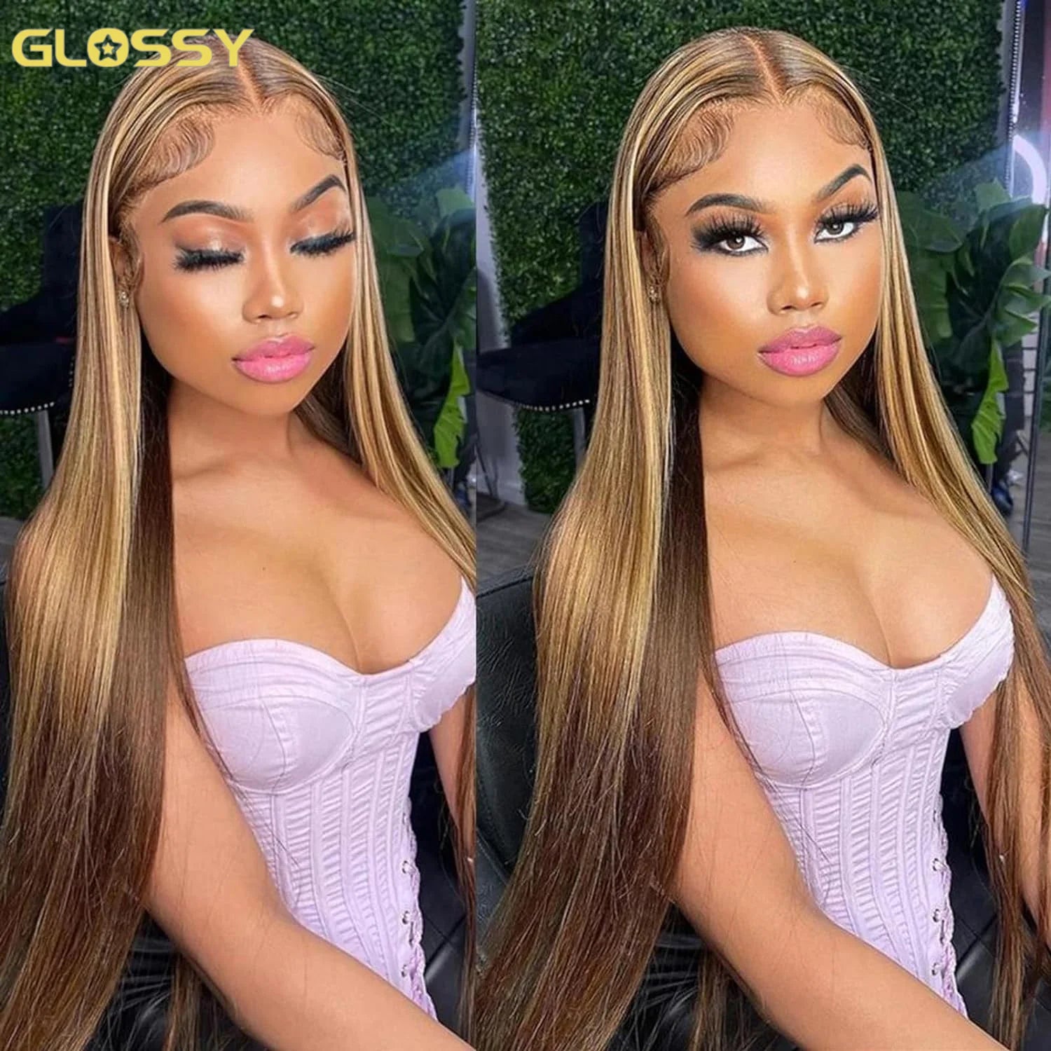 Highlight Glueless Wig Human Hair Ready To Wear And Go For Women 13x6 Hd Frontal Straight Honey Blonde Lace Front Wigs