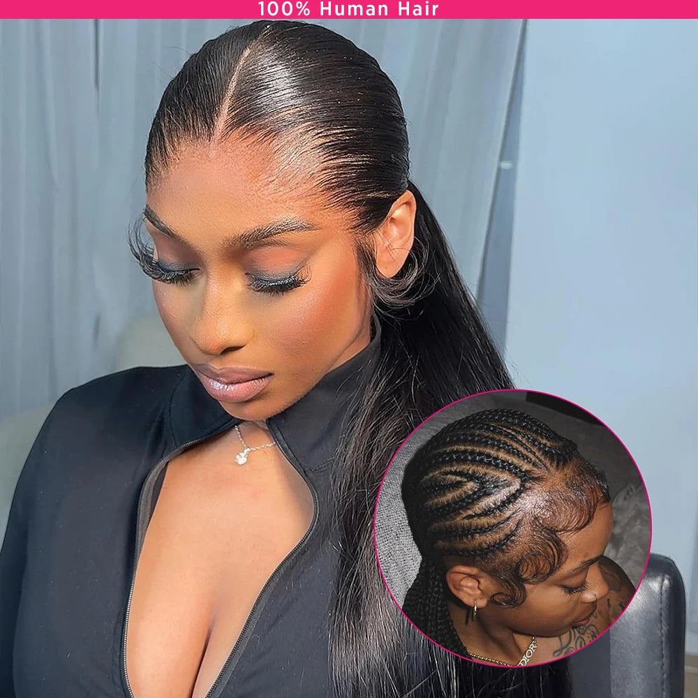 HD Full Lace Human Hair Wigs Brazilian Straight Human Hair Wigs for Black Women  250 Density Glueless Wig Human Hair