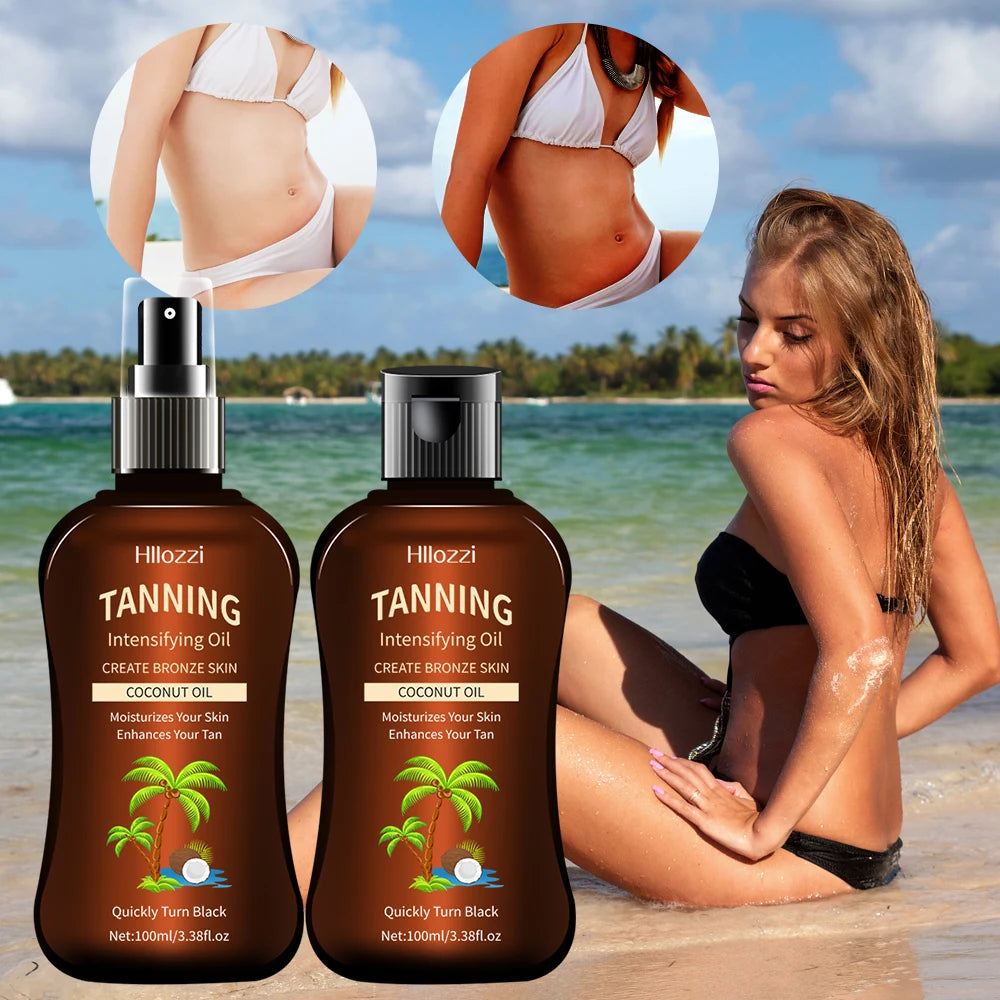 Coconut Tanning Oil – Sunless Bronzing & Skin Intensifying Body Oil (100ml)