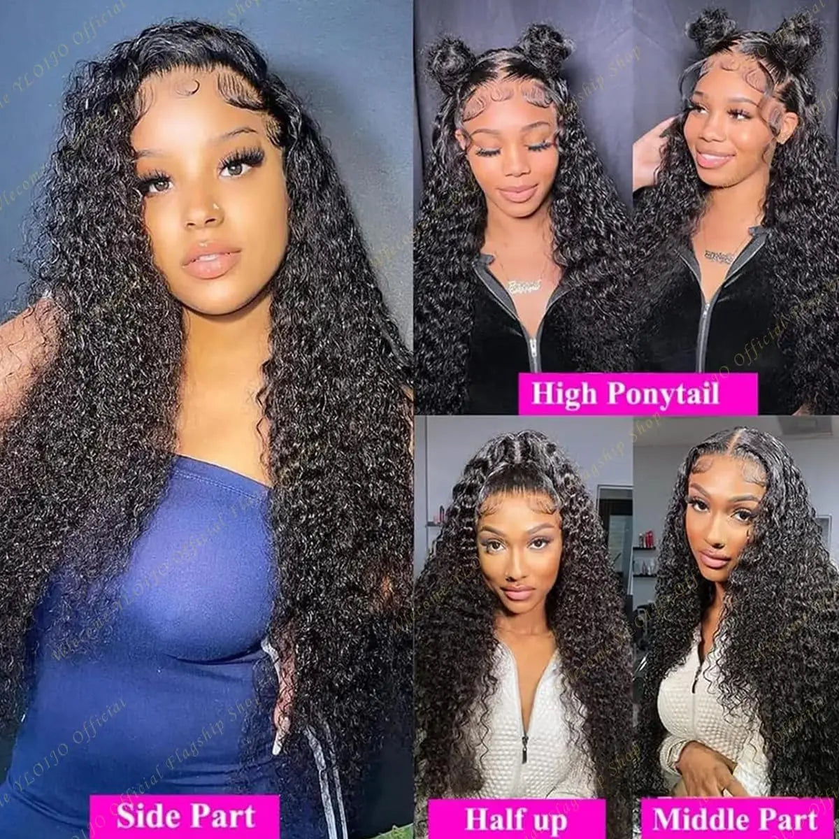 Kinky Curly Human Hair Wig – Glueless Wear & Go 4x4/13x4/13x6 Lace Front Wig, Long Brazilian Remy Hair for Women