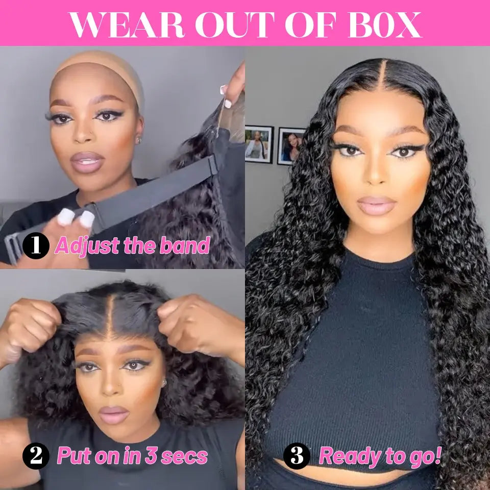 250 Density Wear And Go Deep Wave Glueless Wig Human Hair For Women 7x5 13x6 Hd Frontal Curly Lace Front Wigs