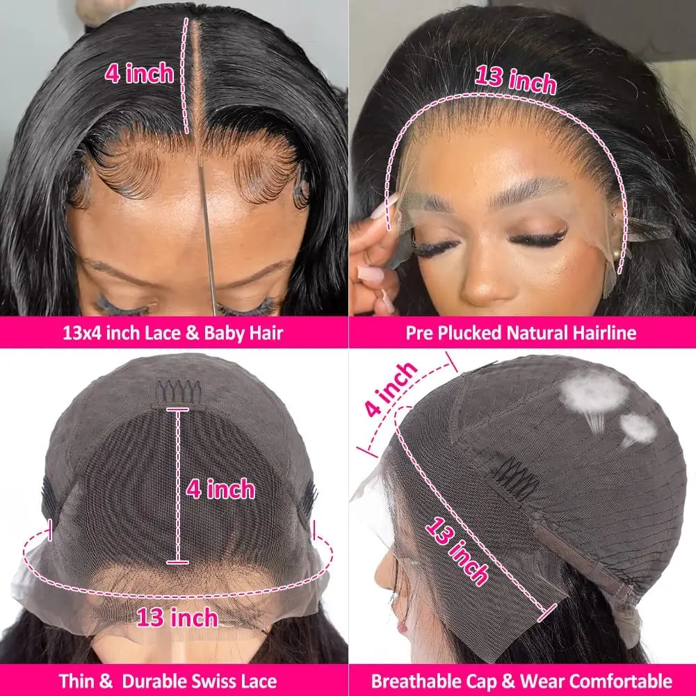 Brazilian Body Wave Short Bob Wig 13x4 Lace Frontal Human Hair Wigs 200% Density 4x4 Lace Closure Wig Natural Body Wave Bob Wigs