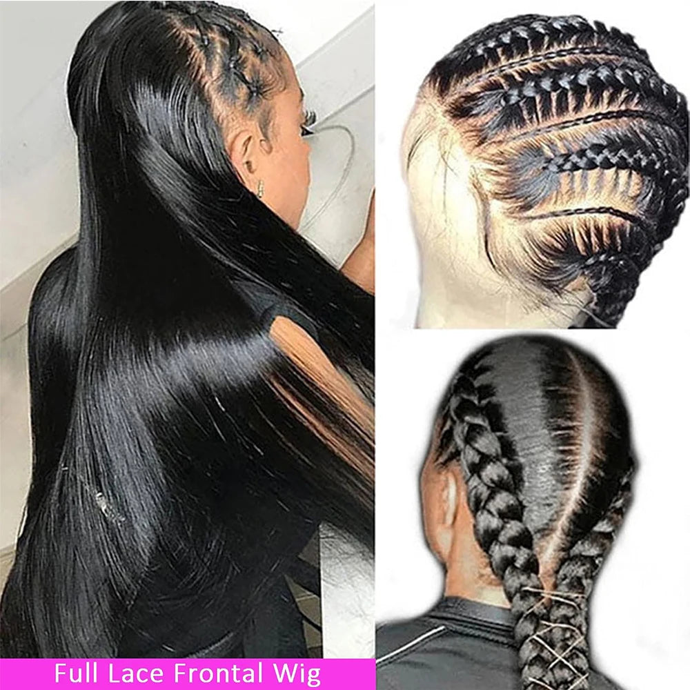 HD Full Lace Human Hair Wigs Brazilian Straight Human Hair Wigs for Black Women  250 Density Glueless Wig Human Hair