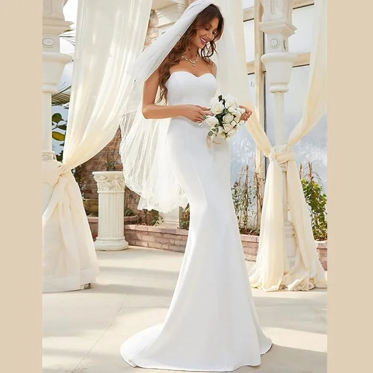 2025 New Style High Quality Cherry Red Mermaid Wedding Dress off Shoulder Backless Bridal Gown Plus Size