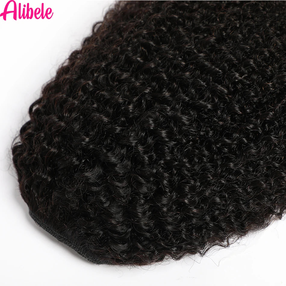 Afro Kinky Curly Drawstring Ponytail Human Hair Extension 4B 4C Remy 10-28inch Long Clip In Ponytail Extension