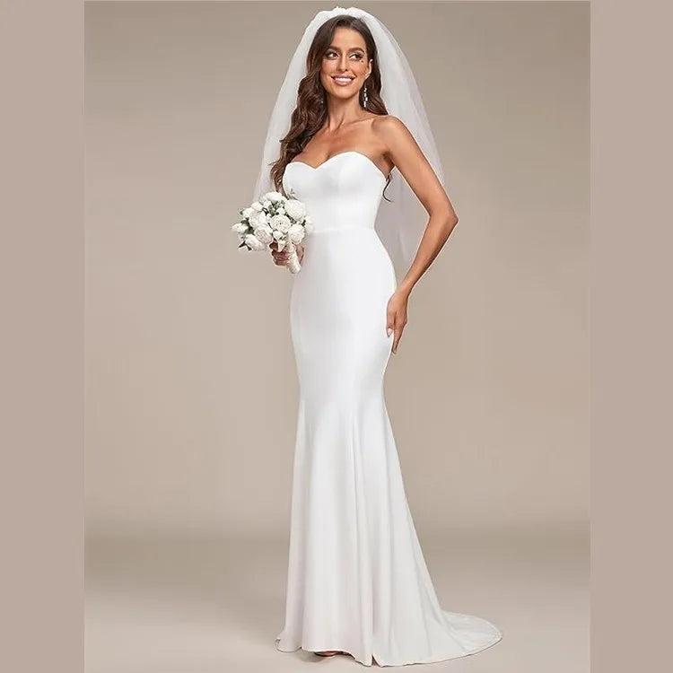 2025 New Style High Quality Cherry Red Mermaid Wedding Dress off Shoulder Backless Bridal Gown Plus Size