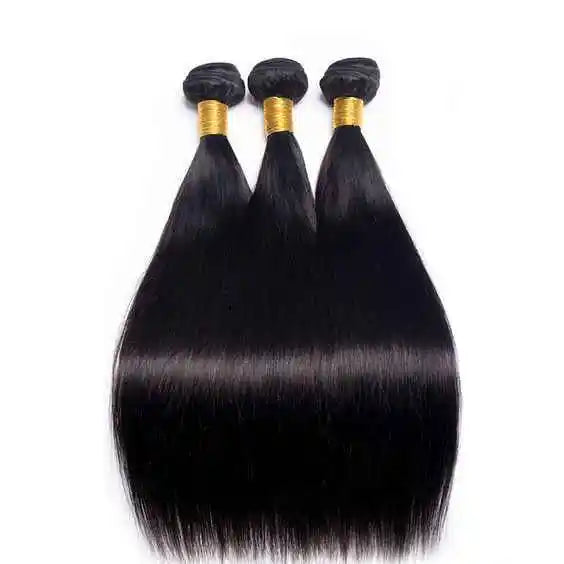 Natural Unprocessed Virgin Human Hair Bone Straight Nature Color Machine Double Genius Weft Bundles