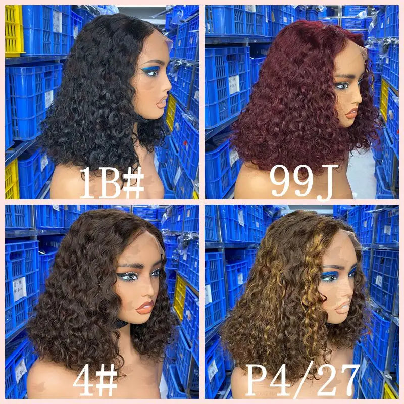 Curly  Vietnamese  Bob 5x5 Raw Human Hair Brazilian HD Glueless Closure Wig