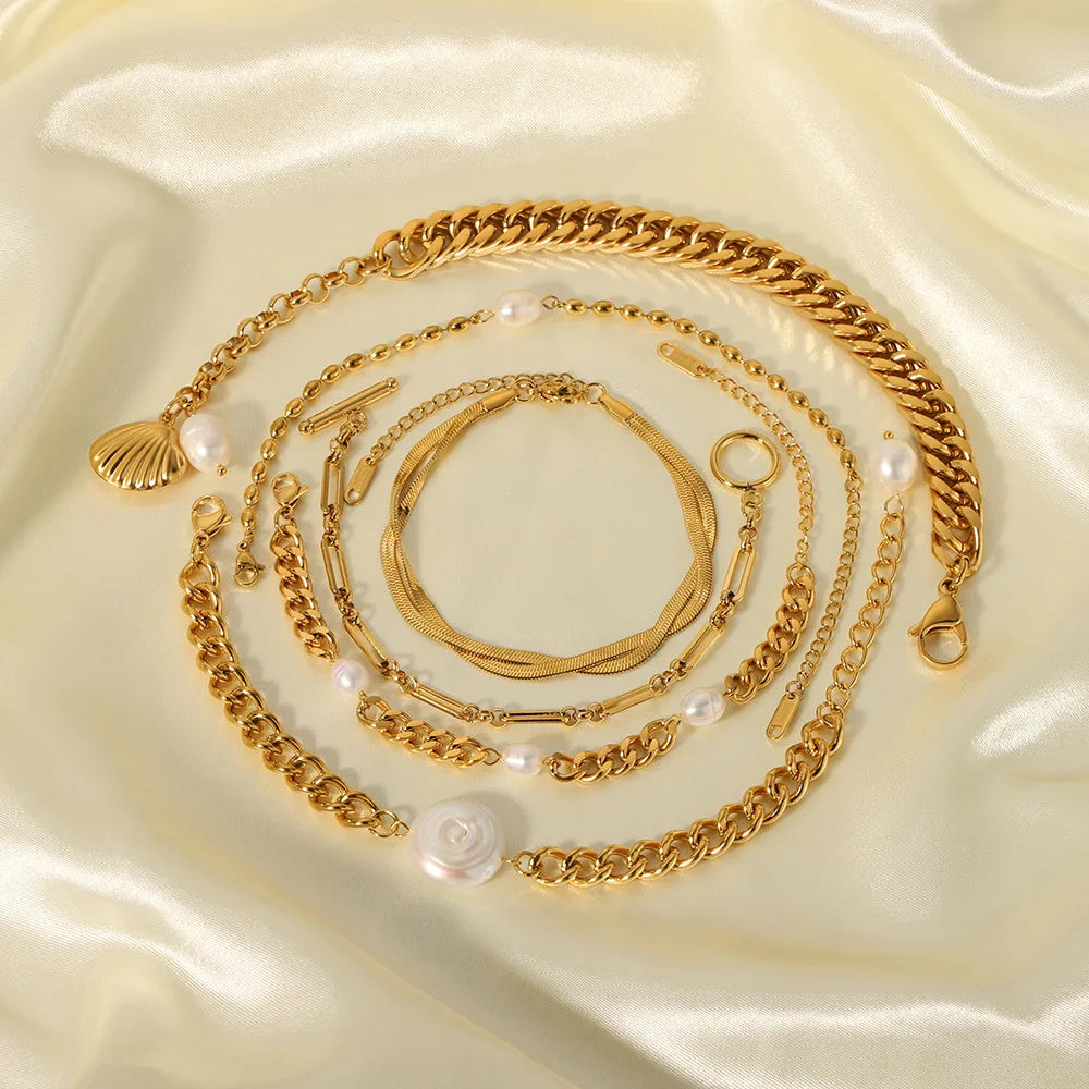 Bracelet Simulated Dainty Gold Shell Bracelet Beach Vacation Leisure  Jewelry for Women 18k Gold