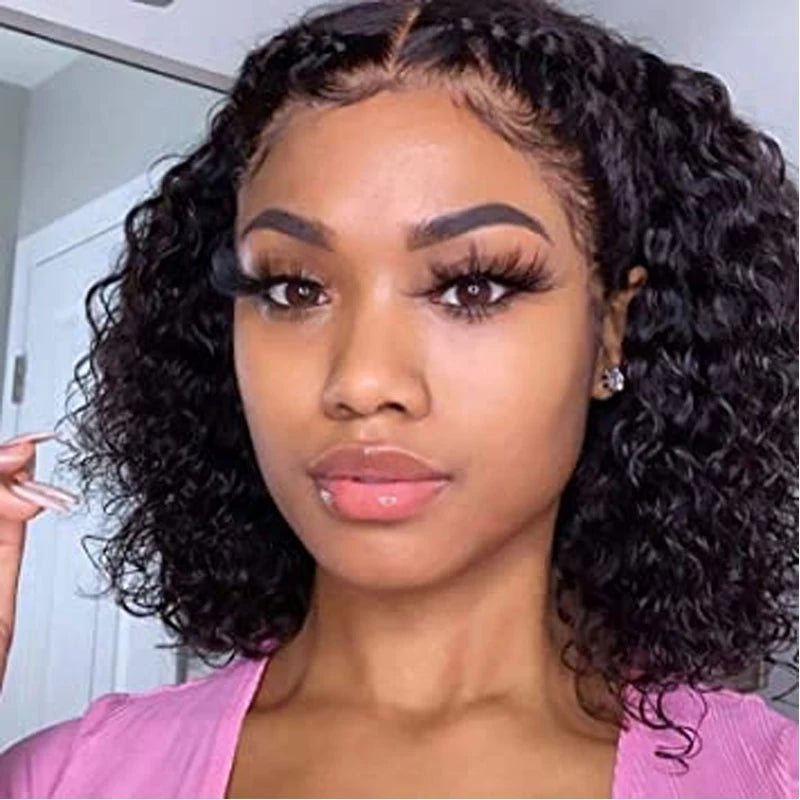 Natural Human Hair Wigs Full Lace Human Hair Wigs Bobs 360 Loose Deep Wave Wig