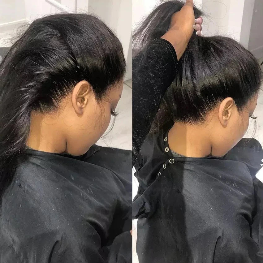 Full Lace Human Hair Wig Bone Straight HD Transparent Full Frontal 360 Lace Wigs For Black Women Brazilian Remy Hair Preplucked
