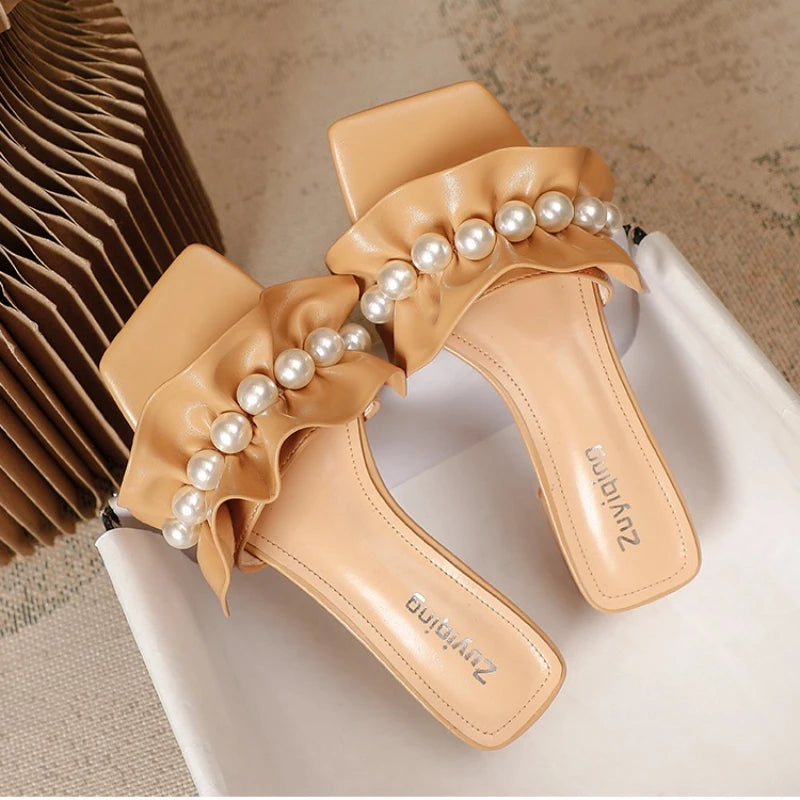 Summer Large Size  Sandalias De Verano Crystal Rhinestones Toe Ring Cute Trending Slipper Slides Rainbow Sandals