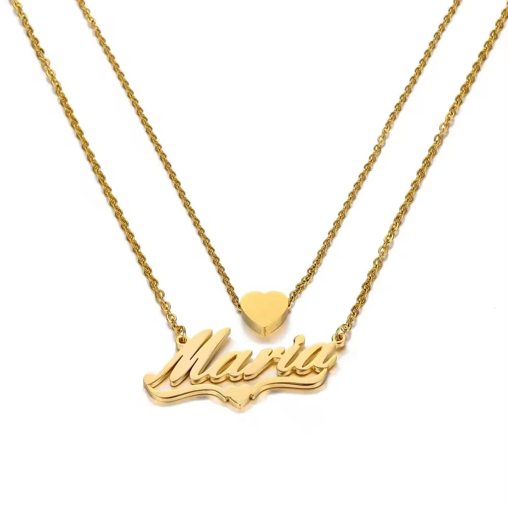 Trendy Handmade Name Pendant Heart Letter Choker Women Men Engraved Best Friend Gift Idea Custom Necklace Jewelry