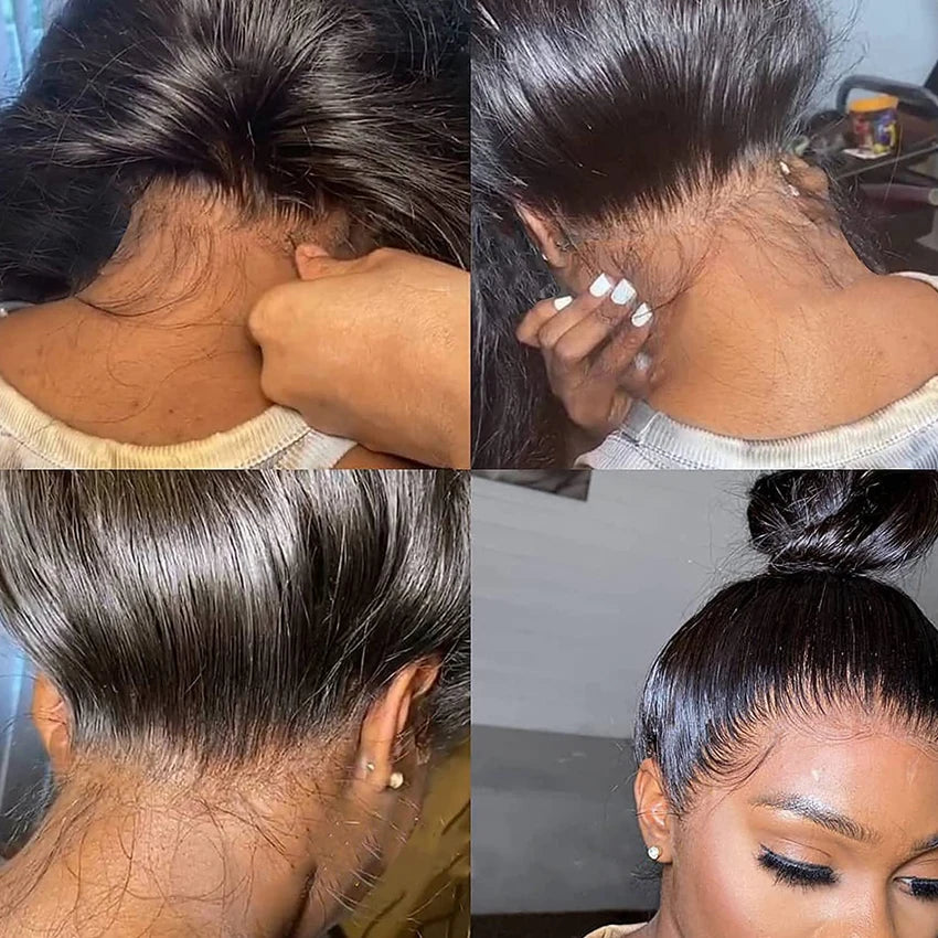 Full Lace Human Hair Wig Bone Straight HD Transparent Full Frontal 360 Lace Wigs For Black Women Brazilian Remy Hair Preplucked