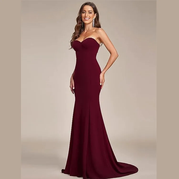 2025 New Style High Quality Cherry Red Mermaid Wedding Dress off Shoulder Backless Bridal Gown Plus Size