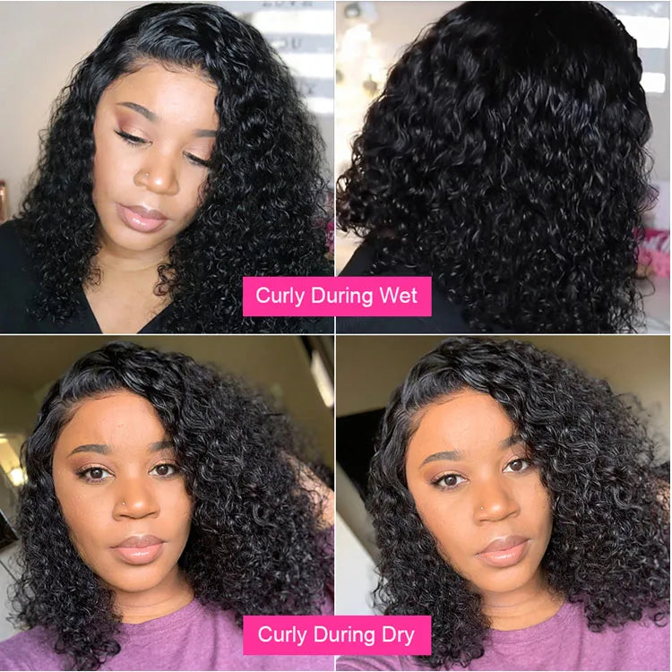 Natural Human Hair Wigs Full Lace Human Hair Wigs Bobs 360 Loose Deep Wave Wig