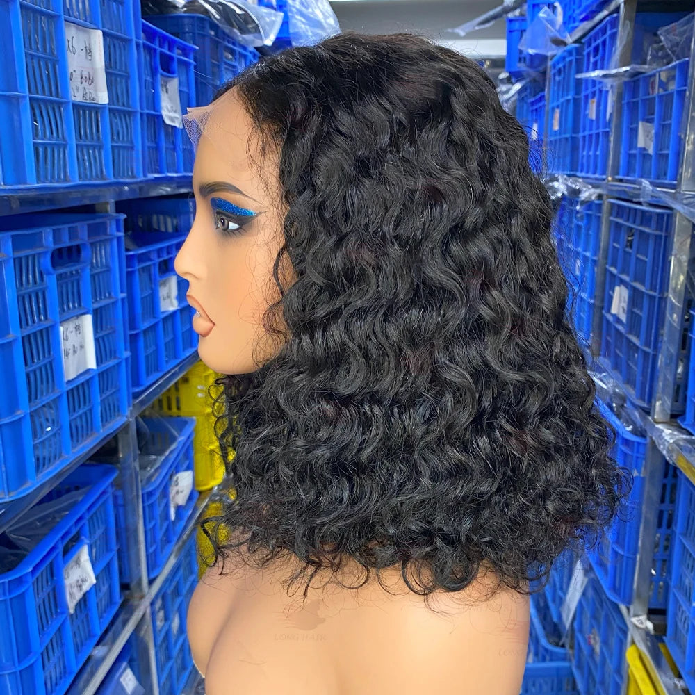 Curly  Vietnamese  Bob 5x5 Raw Human Hair Brazilian HD Glueless Closure Wig