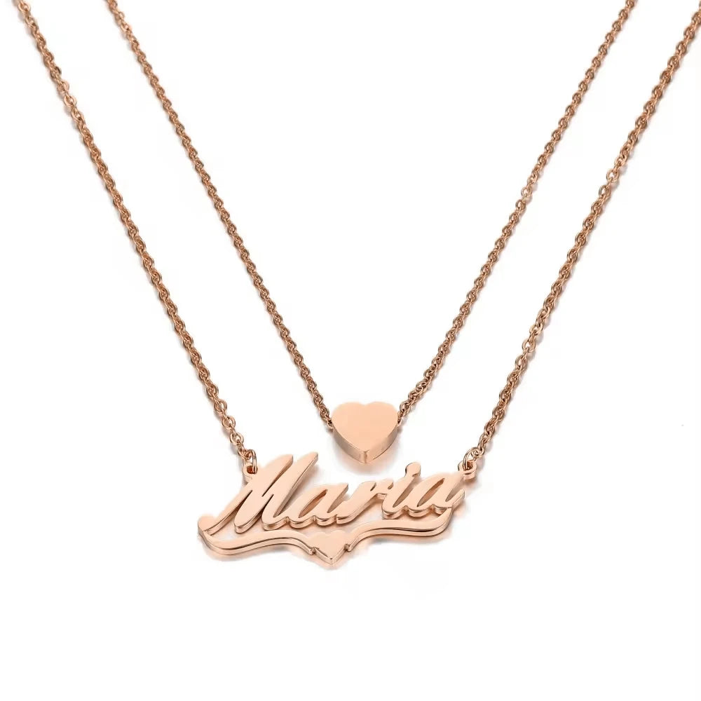 Trendy Handmade Name Pendant Heart Letter Choker Women Men Engraved Best Friend Gift Idea Custom Necklace Jewelry