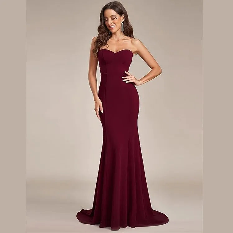 2025 New Style High Quality Cherry Red Mermaid Wedding Dress off Shoulder Backless Bridal Gown Plus Size