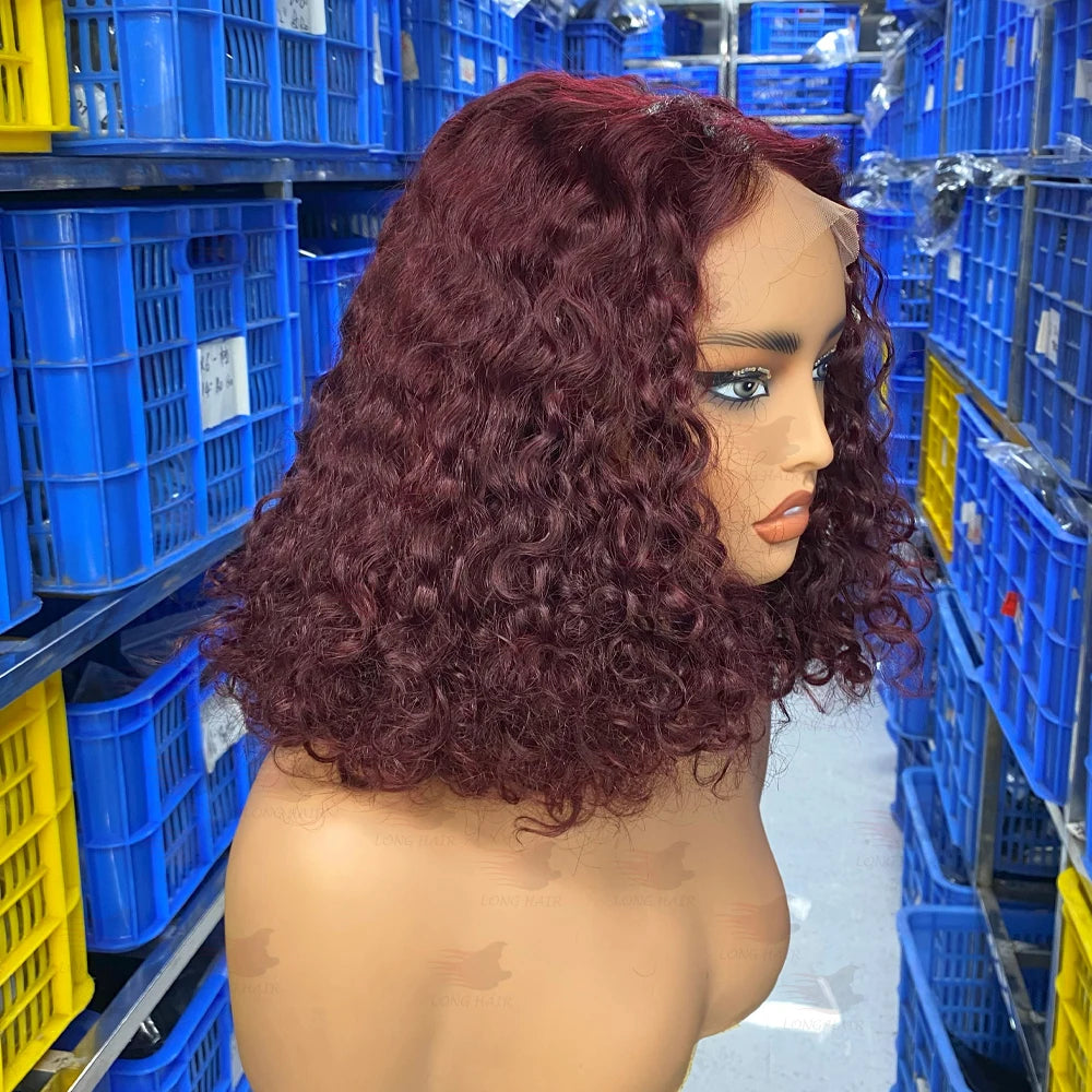 Curly  Vietnamese  Bob 5x5 Raw Human Hair Brazilian HD Glueless Closure Wig