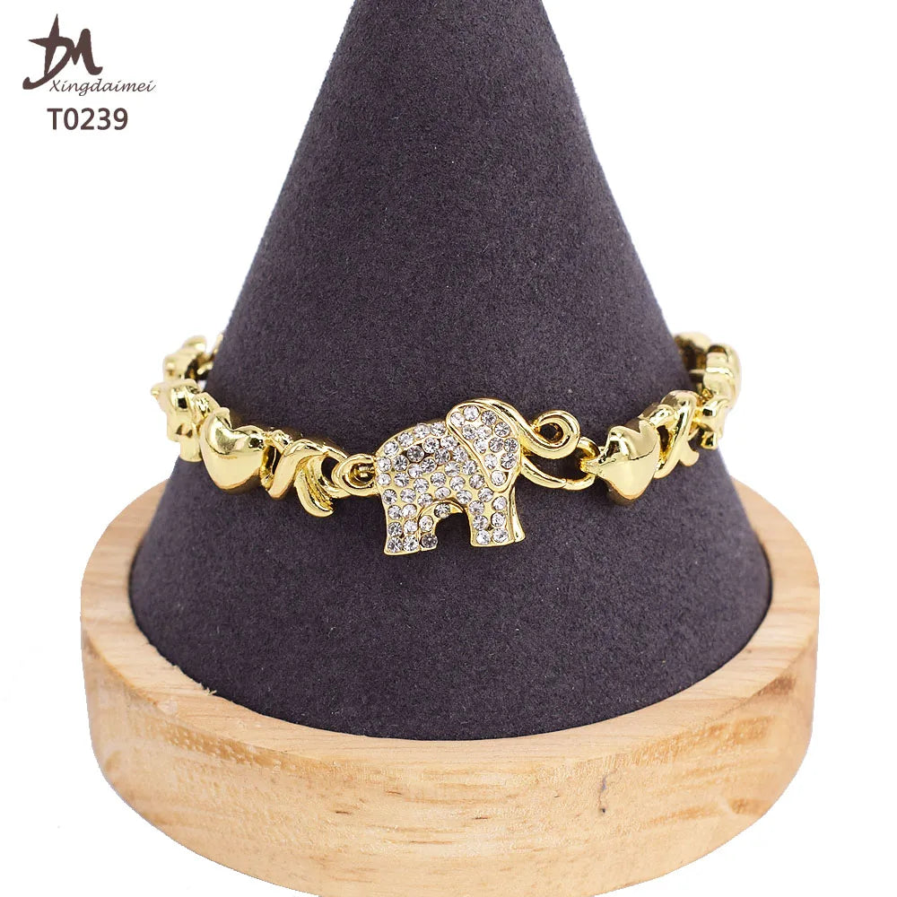 Elephant Gold Plated Jewelry Set for Women
